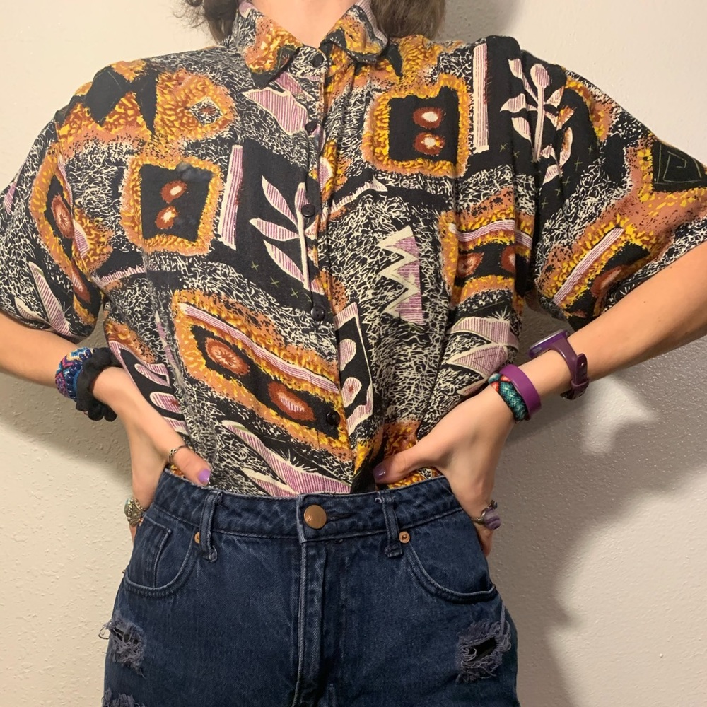 Funky Vintage Button Down Shirt
